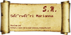 Sárvári Marianna névjegykártya