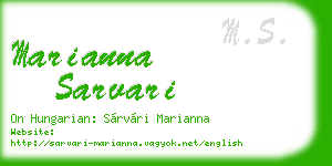 marianna sarvari business card
