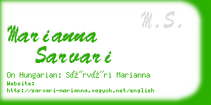 marianna sarvari business card